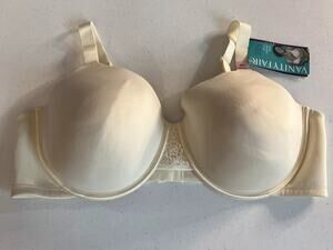 Vanity Fair 44D Women's Full Figure Beauty Back Smoothing Bra Ivory NWT 78493